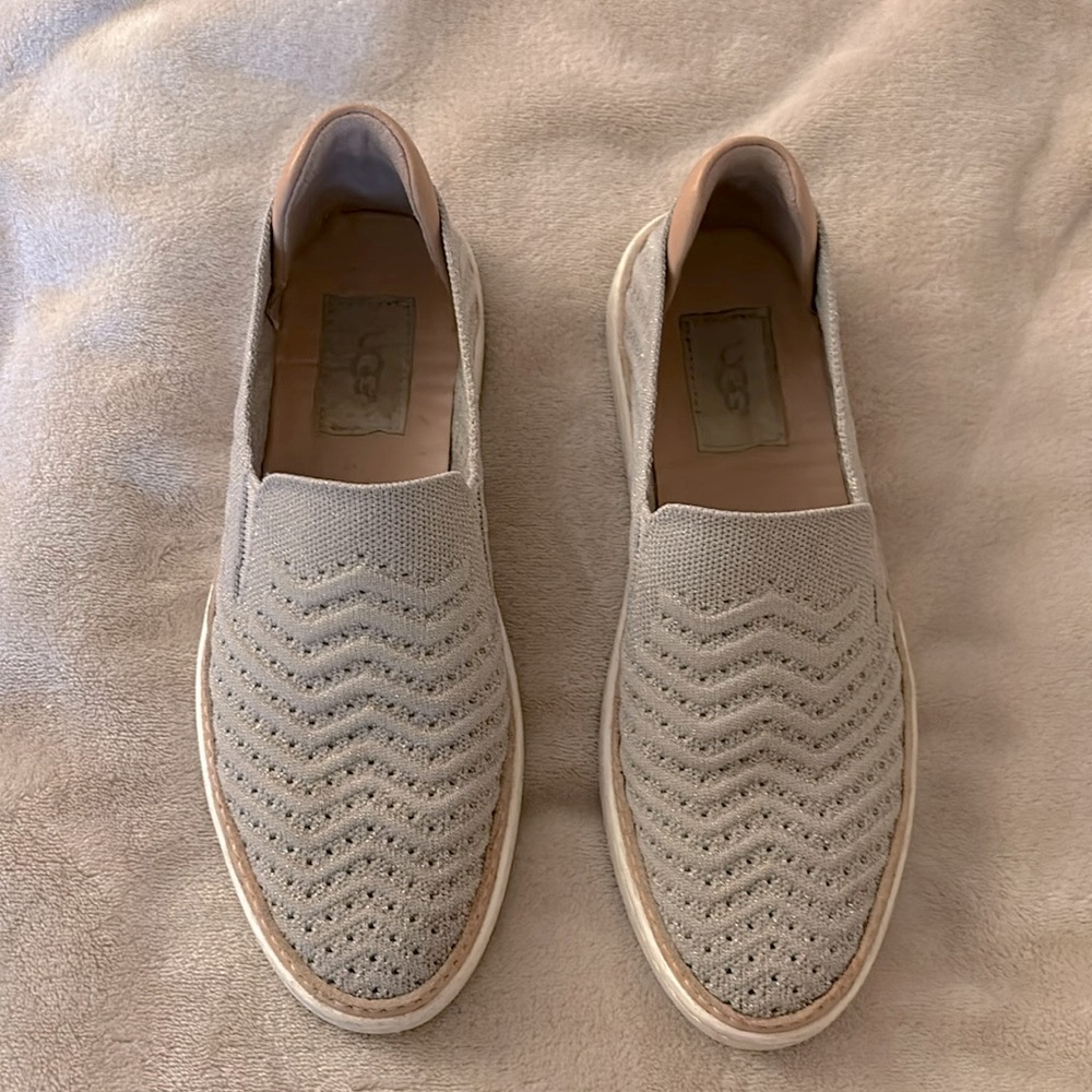 Ugg Sammy slip ones gray lurex sz 6.5